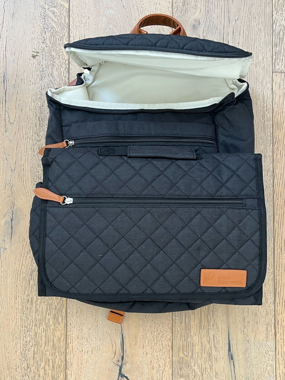 NEW- Backpack Diaper Bag with Changing Mat Pockets Black - Picture 2 of 7